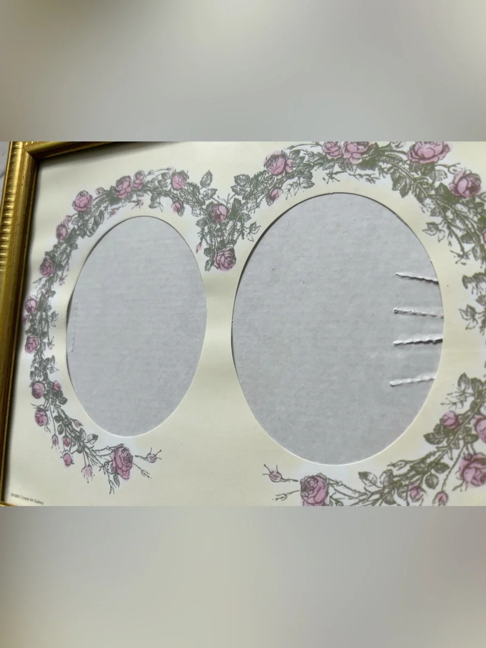 Gold Double Oval Floral Picture Frame Mat 8 x 10